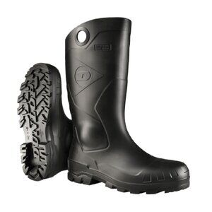 Waterproof Rubber Boots ALL SIZES, Defined Heel, Black